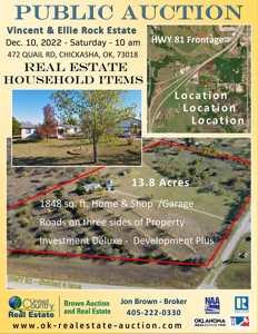 Rock Estate Auction- Land - Home - Shop - Excellent Location - image 1